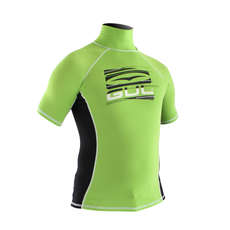 Gul Short Sleeve Junior Rash Vest / Guard - Lime/Black