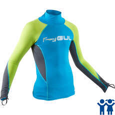 Gul Junior Long Sleeve Rash Vest / Guard - Coral/Lime - RG0344-B7