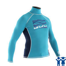 Gul Long Sleeve Junior Rash Vest / Guard - Chlorine Blue/Navy