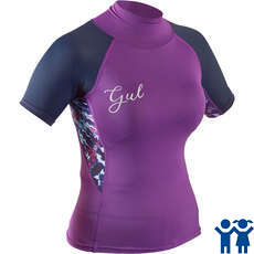 Gul Junior Girls Short Sleeve Rashvest - Violet/Tie-Dye - RG0345-B7