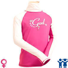 Gul Long Sleeve Junior Girls Rash Vest / Guard - Cloudberry/White