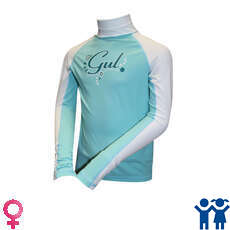 Gul Long Sleeve Junior Girls Rash Vest / Guard - Glicer/White