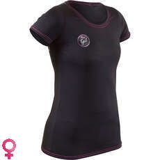 Gul Womens Short Sleeve Tee Fit Rashvest - Black - RG0367-B7