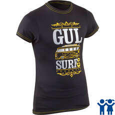 Gul Junior Short Sleeve Tee Fit Rashvest - Black - RG0371-B7