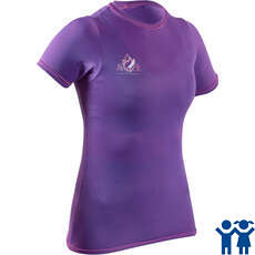 Gul Junior Girls Short Sleeve Tee Fit Rashvest - Violet - RG0372-B7