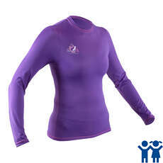 Gul Junior Girls Long Sleeve Tee Fit Rashvest - Violet - RG0374-B7
