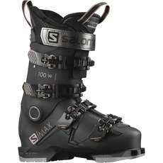 Salomon Womens S/MAX 100 On Piste Ski Boots - Black / Rose Gold