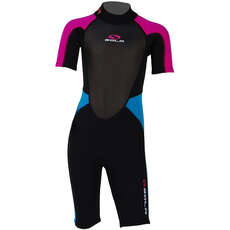 Sola Girls Storm 3/2mm Shorty Wetsuit  - Pink/Turquose A1723