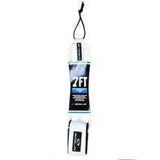 Sola 7ft x 7mm Surfboard Leash - White A2407 Sola 7ft x 7mm Surfboard Leash - White A2407