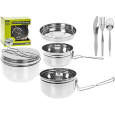 Summit Tiffin Style Camping Cooking Set - 6 Piece Set