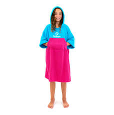 Surflogic Junior Poncho / Changing Robe - Cyan/Pink