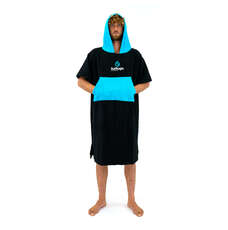 Surflogic Poncho / Changing Robe - Black/Cyan
