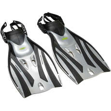 TWF Kids Adjustable Flippers / Fins - Black/Silver TWF Kids Adjustable Flippers / Fins - Black/Silver