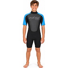 Typhoon Swarm3 Boys 3/2mm Shorty Wetsuit - Black/Blue 250992