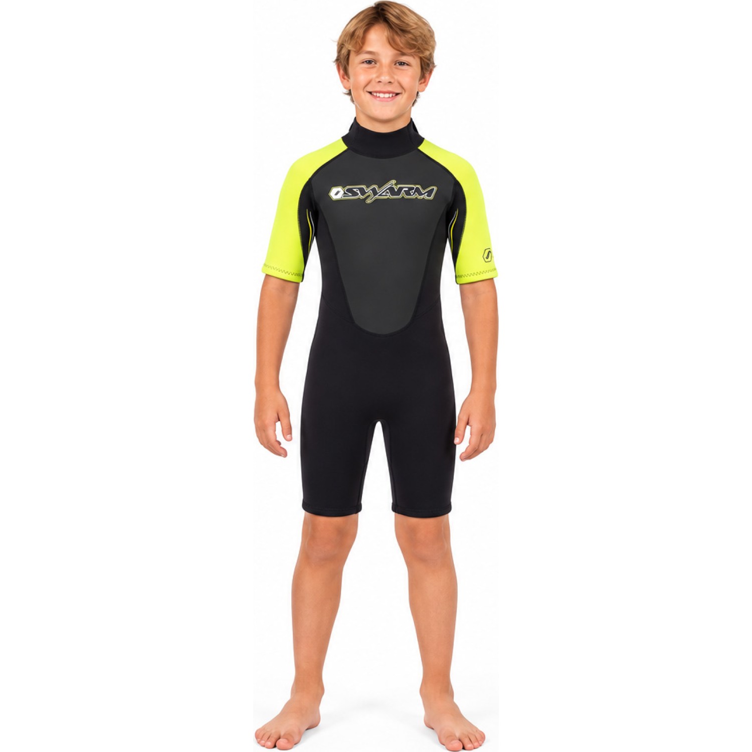 Typhoon Swarm Boys 3mm Shorty Wetsuit - Flame Yellow - 471251