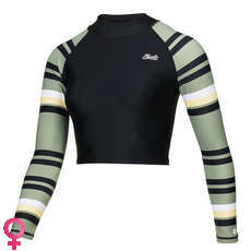 Mystic Jayde Long-Sleeve Crop Rashvest - Olive Green 220290