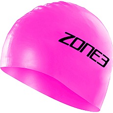 Zone3 Silicone Swimming Cap - Hi-Vis Pink