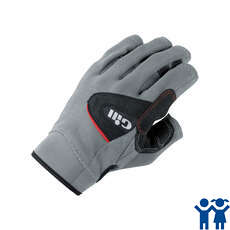 Gill Junior Deckhand Short Finger Gloves - Black/Grey