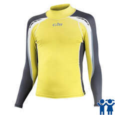Gill Junior Sport UV Long Sleeve Rash Vest - Bright Lime/Ash
