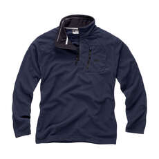 Gill Mens Grid Microfleece Zip Neck - Navy