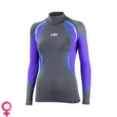 Gill Womens Sport UV Long Sleeve Rash Vest - Ash/Purple