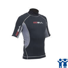 Gul Evotherm Flatlock Junior Short Sleeve Rash Guard - Black/Grey