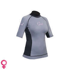 Gul Evotherm Womens Flatlock Short Sleeve Rash Guard - Grey/Black