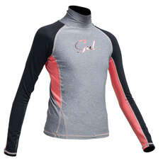 Gul Junior Flatlock Long Sleeve Rashguard - Marl/Black