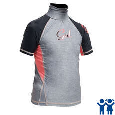 Gul Junior Flatlock Short Sleeve Rashguard - Marl/Black