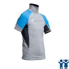 Gul Junior Flatlock Short Sleeve Rashguard - Marl/Crip