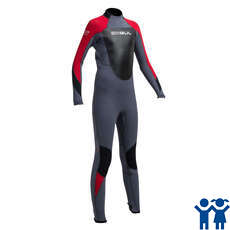 Gul Junior Response 4/3mm Blindstitched Wetsuit - Graphite/Red