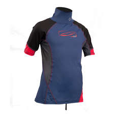 Gul Junior Short Sleeve Rashvest - Blue/Red
