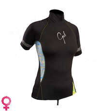 Gul Ladies Swami Short Sleeve Rashvest - Black/Lines