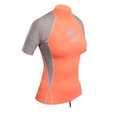 Gul Ladies Swami Short Sleeve Rashvest - Coral/Marl