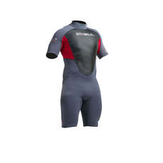 Gul Response 3/2mm FLatlock T2 Shorty Wetsuit - Graphite/Red