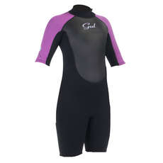 Gul Junior Girls RESPONSE 3/2mm Summer Shorty Wetsuit 2023- Black/Iris Gul Junior Girls RESPONSE 3/2mm Summer Shorty Wetsuit 2023- Black/Iris