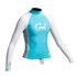 Gul Surf Junior Girls Long Sleeve Rashguard - Turquoise/Silver