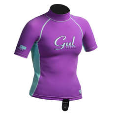 Gul Surf Junior Girls Short Sleeve Rashguard - Iris/Glacier