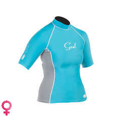 Gul SWAMI Womens Short Sleeve Rashguard - Turquoise/Silver