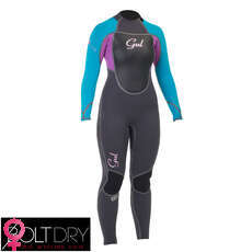 Gul Womens VORTEX 3/2mm Blindstitch Wetsuit 2015 - Gunmetal/Turquoise
