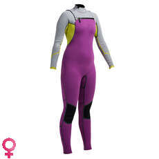 Gul Women Viper 3/2 BS Chest Zip Wetsuit - Mulberry/Grey