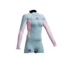 Gul Womens Surflite 2mm Flatlock SDL T2 Springsuit - Acid Blue/Pink