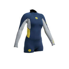 Gul Womens Surflite 2mm Flatlock SDL T2 Springsuit - Ink Blue/Fog Blue