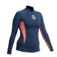 Gul Womens Swami F/L Long Sleeve Rashguard - Navy/Coral