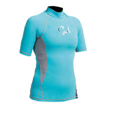 Gul Womens Swami F/L Short Sleeve Rashguard - Turquoise/Marl