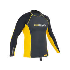 Gul XOLA Mens Long Sleeve Rashguard 2015 - Gunmetal/Yellow