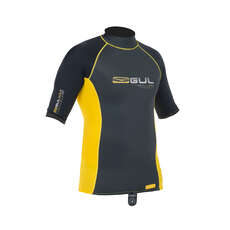 Gul XOLA Mens Short Sleeve Rashguard 2015 - Gunmetal/Yellow