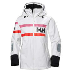 Helly Hansen Womens Salt Power Jacket - White Orange