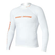 Magic Marine Cube Long Sleeve Rash Vest - White