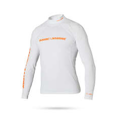 Magic Marine Cube Long Sleeve Rashvest - White